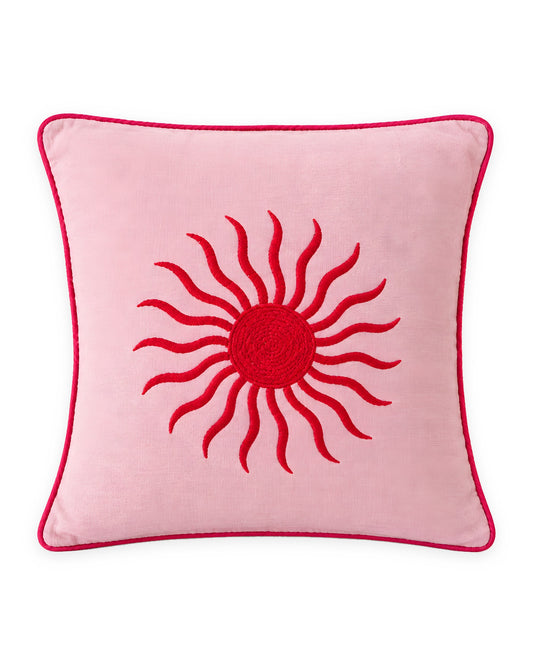 Soleil Cushion Pink and Red — La Fleury