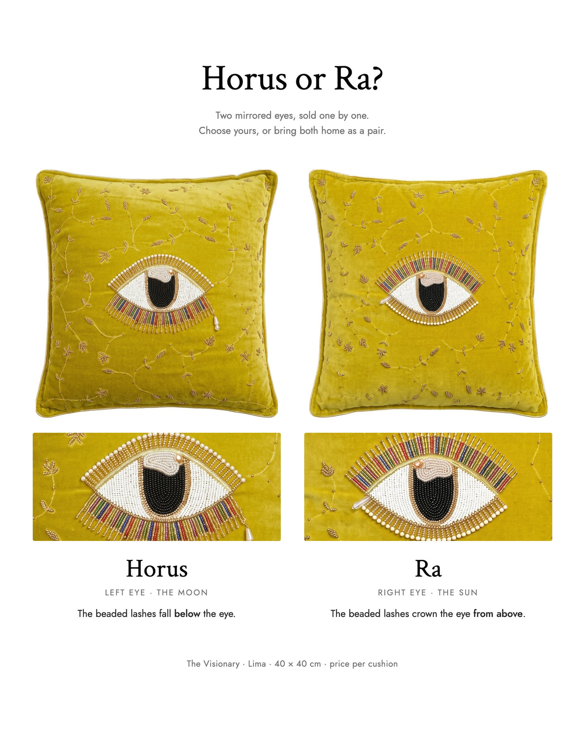 Horus or Ra? The Visionary Lima: Horus has the beaded lashes below the eye, Ra above — La Fleury