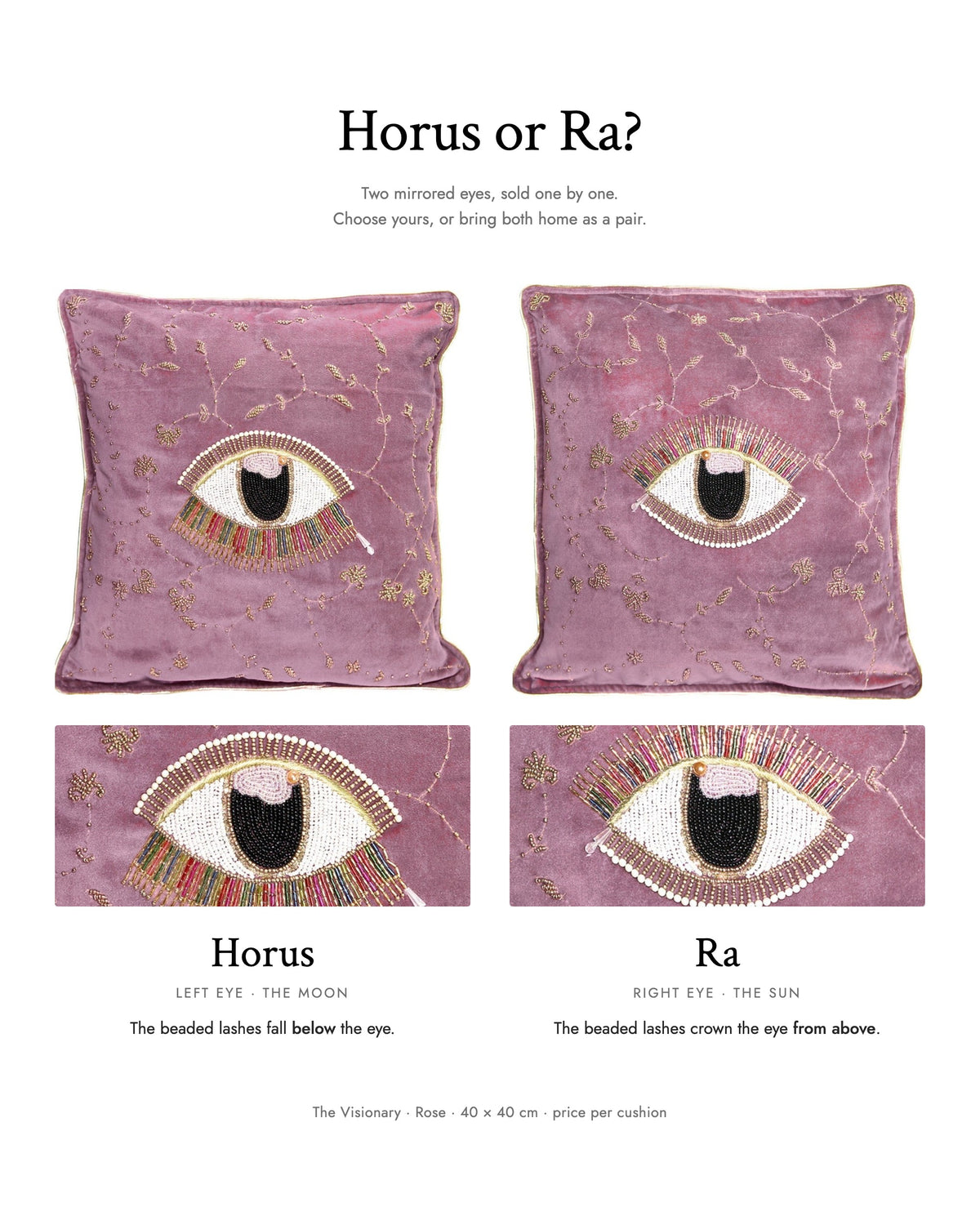 Horus or Ra? The Visionary Rose: Horus has the beaded lashes below the eye, Ra above — La Fleury